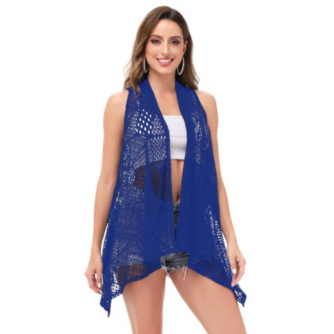Anna-Kaci Women' s Open Knit Shrug Cardigan with Delicate Textured Pattern and Lightweight Drape for Everyday Tops