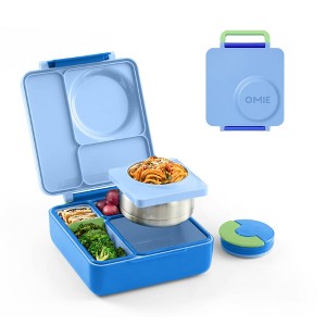 OMIEBox Insulated Bento Lunch Box with Leakproof Thermos Food Jar 3 Compartments - 1 of 4