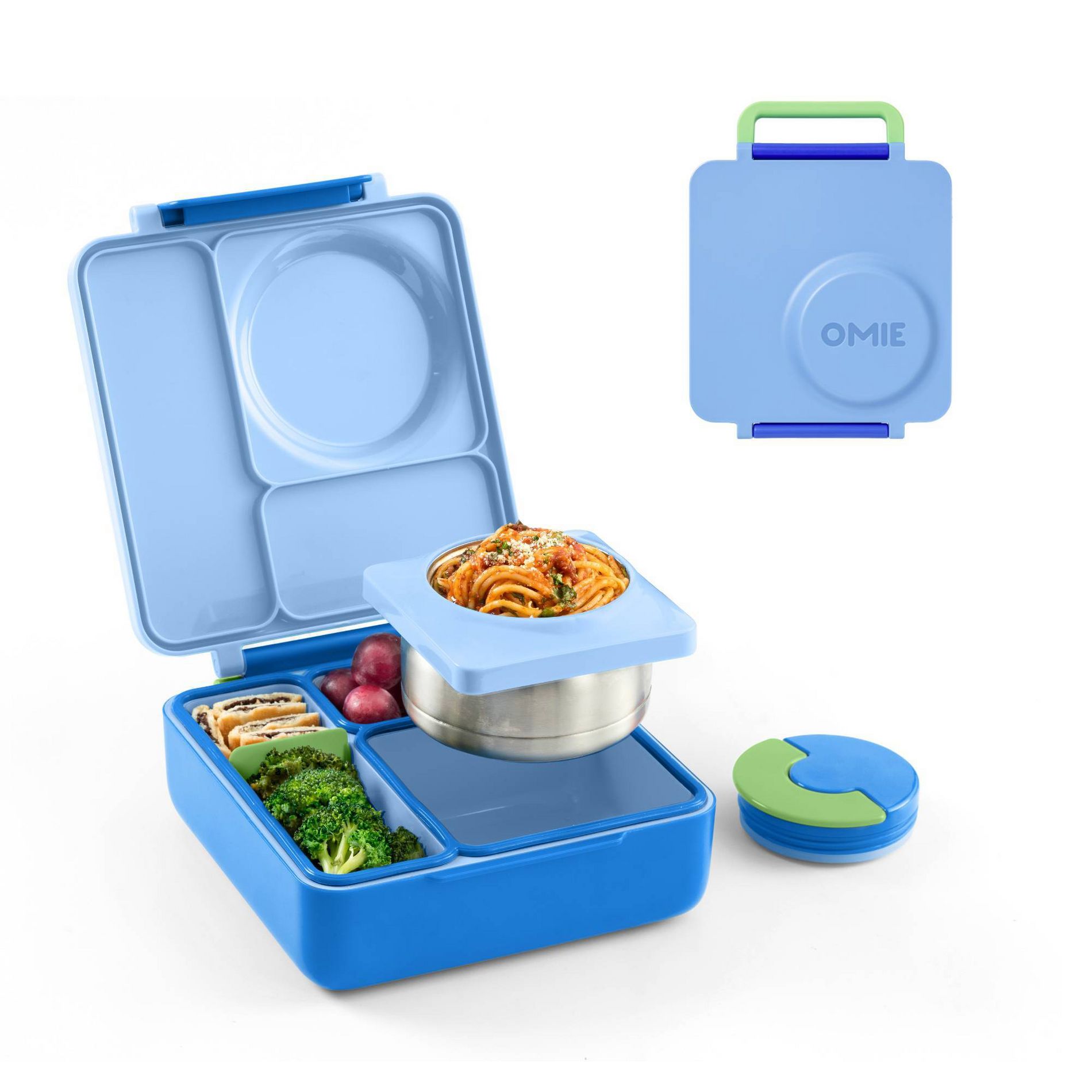 OMIEBox Insulated Bento Lunch Box with Leakproof Thermos Food Jar 3 Compartments
