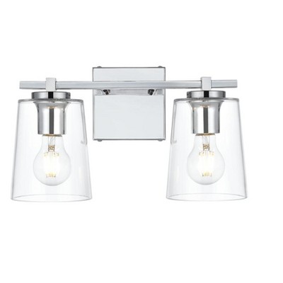 Elegant Lighting Kacey 2 light Chrome and Clear Bath Sconce