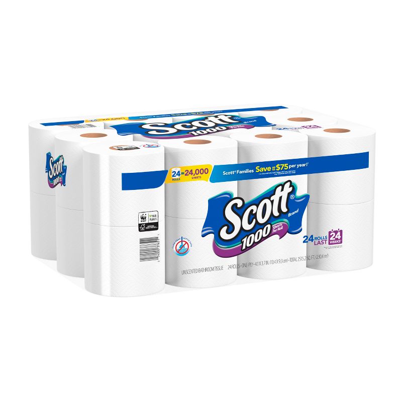 Scott 1000 Septic-Safe 1-Ply Toilet Paper, 3 of 8