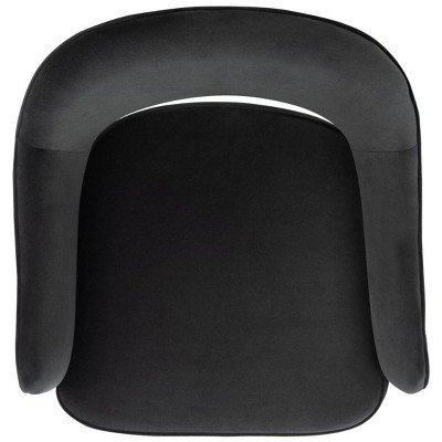Dublyn Black Velvet Accent Chair with Gold Legs
