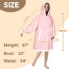 Tirrinia Women Men Blanket Hoodie Oversized Sweatshirts, Fluffy Fleece Plush Blanket Wearable, Cozy Gift for Family College Woman Men - 4 of 4