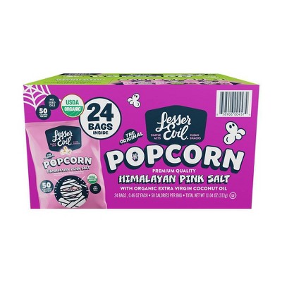 LesserEvil Halloween Himalayan Pink Salt Organic Popcorn - 11.04oz/24ct