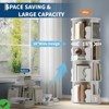4-Tier Rotating Bookshelf Tower ¨C 360¡ã Spinning Corner Bookcase, Vertical Spiral Wood Storage Shelf Organizer, Space-Saving Design, White - 4 of 4