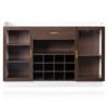 Karl Home Kitchen Storage Cabinet Sideboard With 12 Compartments For Wine Storage And Glass Doors With Drawer - 4 of 4