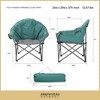 Arrowhead Outdoor Oversized Heavy-Duty Club Folding Camping Chair w/External Pocket, Cup Holder, Portable, Padded, Moon, Round, Bag (Forest Green) - 3 of 4