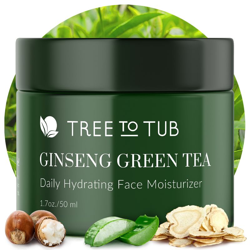 Tree To Tub Hydrating Face Moisturizer - Water-Based Hyaluronic Acid, Vitamin C & E, Organic Aloe, Green Tea, Natural Ginseng for Dry & Sensitive Skin, 1 of 12