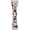 Memoi Women's Guitars Bamboo Crew Socks Ivory Heather 9-11 - 2 of 2