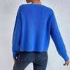 Women's Cropped Long Sleeve Sweater Casual Knit Pullover Top For Fall - 2 of 4