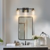 DORESshop 17 in. Modern 3-Light Black and Gold Crystal LED Vanity Light with Clear Glass Shades, 3CCT Lighting for Bathroom - 4 of 4