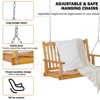 48in Heavy Duty Porch Swing - 440lb Capacity Outdoor Wooden Swing with Hanging Chains Ordinary Model, Rustic Natural Finish - 3 of 4