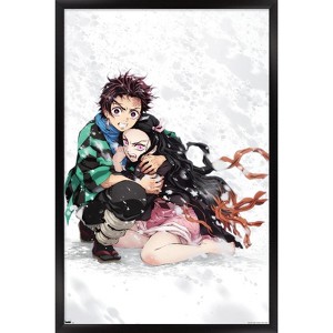 Trends International Demon Slayer - Tanjiro & Nezuko Snow Framed Wall Poster Prints - 1 of 4