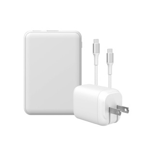 GEMS USB-C to USB-C Charging Gift Set with Power Bank, Cable, and Wall Charger - White - 1 of 4