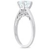 Pompeii3 1 1/2 Ct Diamond & CZ Engagement Ring 14k White Gold - 3 of 4