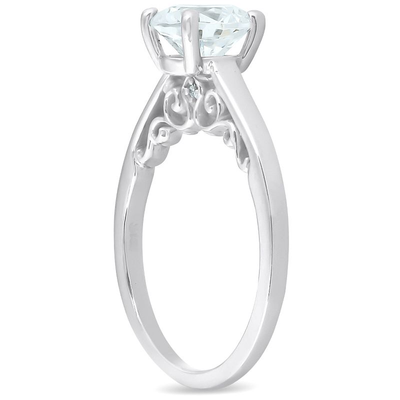 Pompeii3 1 1/2 Ct Diamond & CZ Engagement Ring 14k White Gold - Size 7, 3 of 6