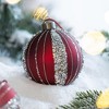 Whisen D3.9" Christmas Ball Ornaments, Glass Decorative Hanging Ball Christmas Tree Ornaments, Set of 6 - 4 of 4
