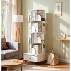 Sapphtopaz 360° Rotating Bookshelf with Wheels, Space Saving Display Spinning Corner Bookshelf, Shelf Tower for Small Spaces, Office - 2 of 4