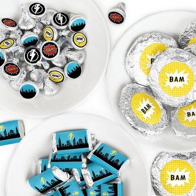 Big Dot of Happiness Bam Superhero - Baby Shower or Birthday Party Candy Favor Sticker Kit - 304 Pieces