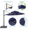 Sonkuki 11Ft LED Double Top Aluminum  LED Cantilever Patio Umbrella with Base for Patio Deck Garden - 4 of 4