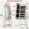 Fredees Round Mirror Jewelry Cabinet, Door-Hanging Armoire with Wall-Mounted Full-Length Mirror & Jewelry Storage - 2 of 4