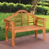Tangkula Outdoor Wooden Folding Bench Two Person Loveseat Chair Garden Bench - 2 of 4