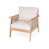 Outdoor Patio Acacia Wood Rope Weave Arm Chair with Water-Repellent Cushions - 4 of 4