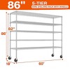 HOMDOX 3000LBS 5-Tier Heavy Duty Metal Storage Rack, 60"W x 18"D x 82"H Adjustable Wire Metal Shelves for Storage, Free Standing Storage Shelf Units - 4 of 4