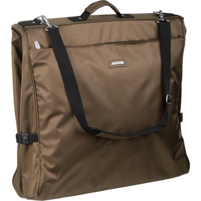 WallyBags 45" Premium Framed Garment Bag with shoulder strap and multiple pockets