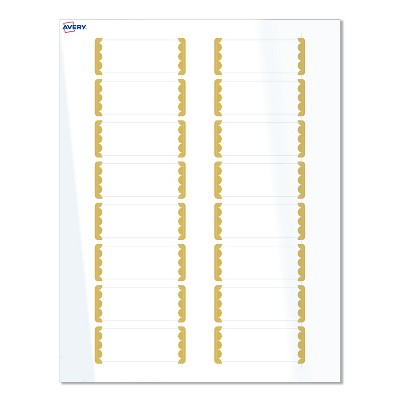Avery® Labels, 1" x 2-5/8", Gold Dots Edge, Glossy White, 160ct