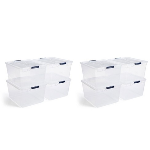 Rubbermaid - Cleverstore 30 Quart Plastic Storage Tote Container with Lid (6 Pack)