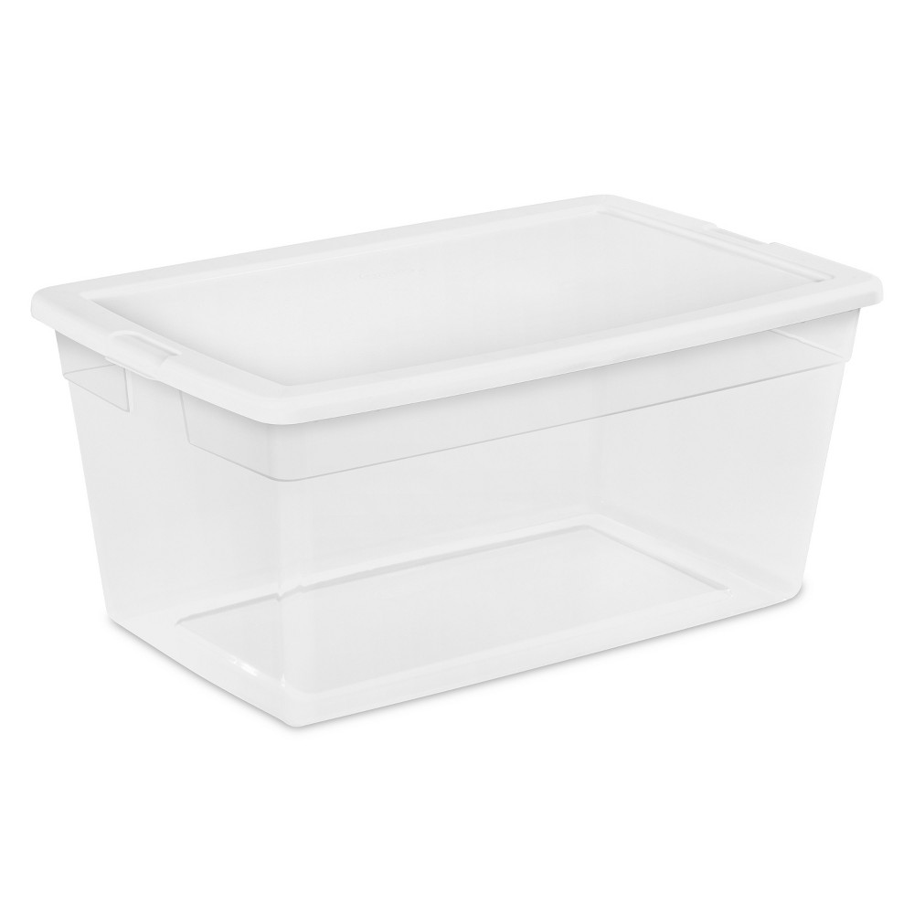 UPC 073149166685 product image for Sterilite 90qt Storage Bin Clear with White Lid | upcitemdb.com