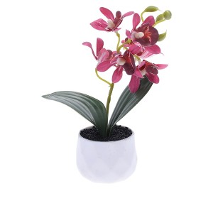 Unique Bargains Artificial Plants Plastic White Yellow 2.36"x2.36"x7.48" 1 Pc - 1 of 4