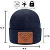 Beanie for Kids and Adults Winter Hat – Beanie with Superman Leather Patch Licensed (One Size) - 2 of 4