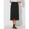 Allegra K Women's Summer Polka Dots Casual Elastic High Waisted Pencil Midi Skirts - 4 of 4