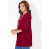 Catherines Women's Plus Size Easy Fit 3/4-Sleeve Scoopneck Tunic - 4 of 4