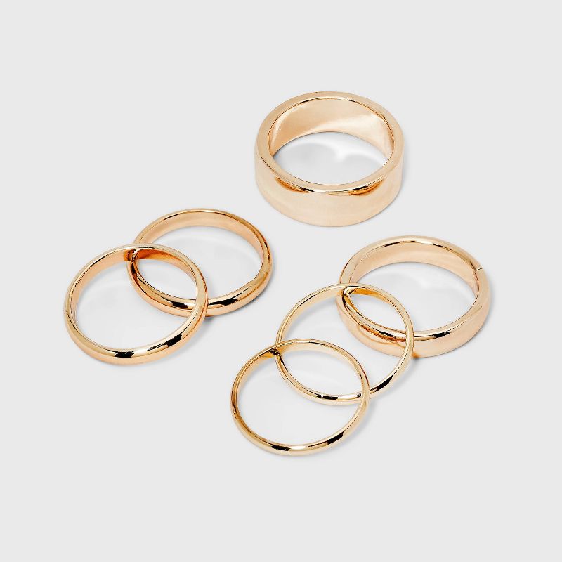 Band Ring Set 6pc - A New Day™ Gold, 1 of 8