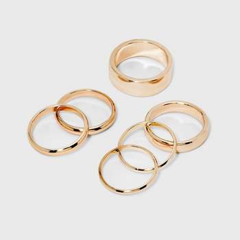 Band Ring Set 6pc - A New Day™ Gold