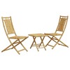 vidaXL 3 Piece Bistro Set Bamboo - 2 of 4