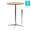 Flash Furniture Lars 30'' Round Wood Cocktail Table with 30'' and 42'' Columns - Set of 5 - 2 of 4