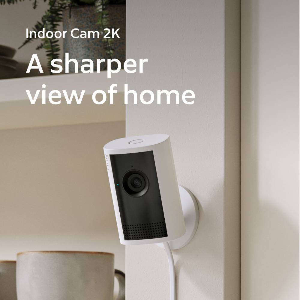 Ring Starter Set with Battery Doorbell 2K and Indoor Cam Plus 2K Wi-Fi Security Cameras - 2 Camera