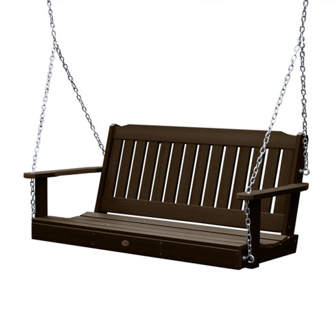 5 Lehigh Porch Swing Weathered Acorn, Wooden Porch Swing Dimensions