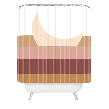 Aleeya Jones Boho Moon Shower Curtain Brown/Pink - Deny Designs
