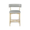Meridian Furniture,Rivage Light Grey Durable Linen Textured Fabric Stool, Set of 2 - 3 of 4