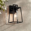 Possini Euro Design Jersey 14 1/2" High Modern Outdoor Wall Light Fixture Mount Porch House Exterior Weatherproof Matte Black Metal Clear Glass Shade - 2 of 4