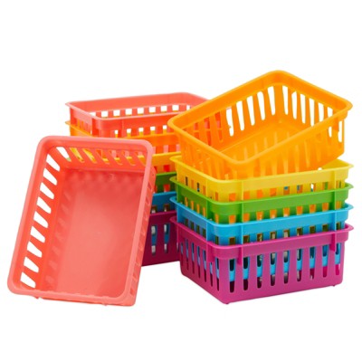 Bright Creations 12-Pack Plastic  Storage Baskets for Classroom Organizer, 6 Colors (6.1 x 4.8 x 2.3 In)
