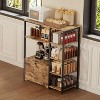 Kitchen Baker Rack, Industrial Kitchen Storage Rack with Power Outlet, Freestanding Microwave Oven Stand, Coffee Bar Table for Dining Room - 3 of 4