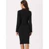 INSPIRE CHIC Women's Business Suit Tweed Trim Blazer and Skirt Suit Set 2 Pieces - 4 of 4