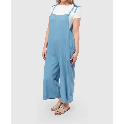 Women's Washer Linen Blend Cargo Romper - Pine Apparel