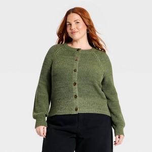 Women's Iconic Cotton Cardigan - Universal Thread™ Olive Green 3X